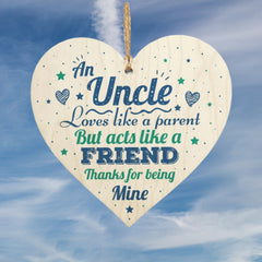 Uncle Wooden Heart Signature Birthday And Christmas Gift