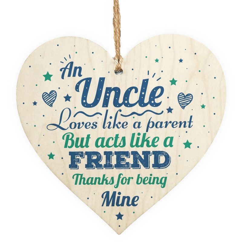 Uncle Wooden Heart Signature Birthday And Christmas Gift