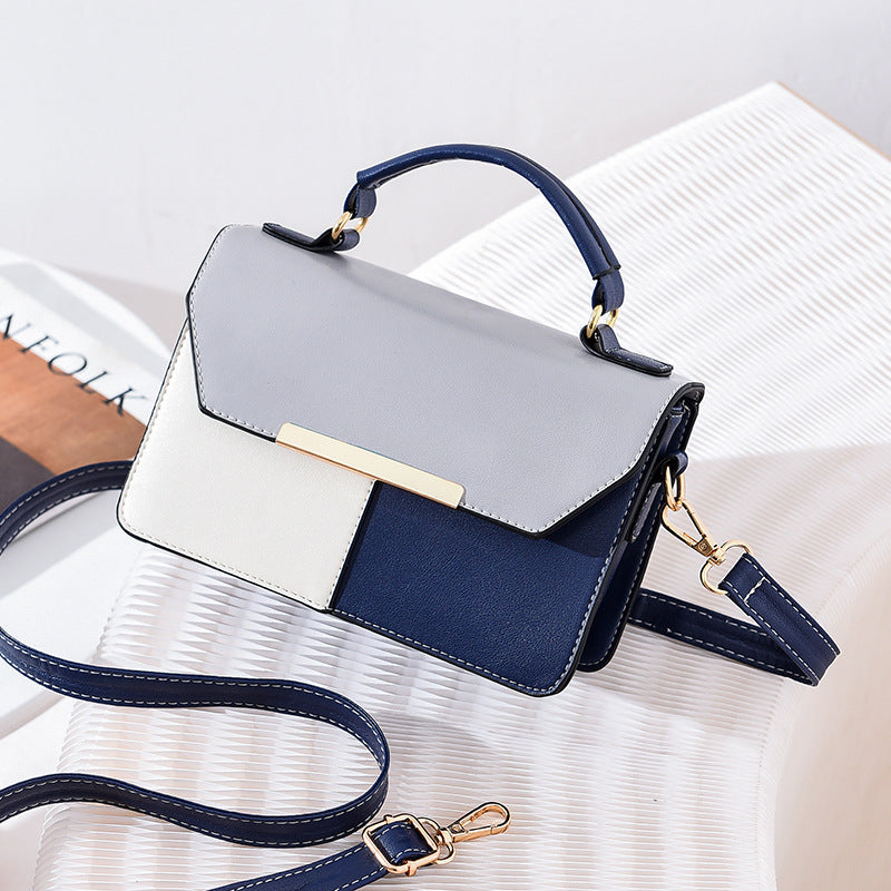 Contrast Crossbody Bag Stitching Square Handbag Women's Shoulder Purse