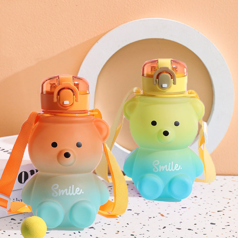 Little Bear Large Capacity Water Cup Gradient Leakproof Sports Straw Cup