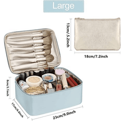 Travel Makeup Bag with Handle and Brush Holder