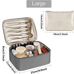 Travel Makeup Bag with Handle and Brush Holder