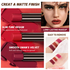 6pcs Velvet Matte Lipstick Set Long Lasting Non-fading Lip Makeup
