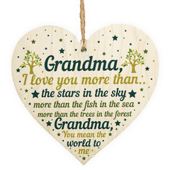 Wooden Heart Gift for Grandma From Grandchildren - Mother's Day Present