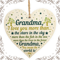 Wooden Heart Gift for Grandma From Grandchildren - Mother's Day Present