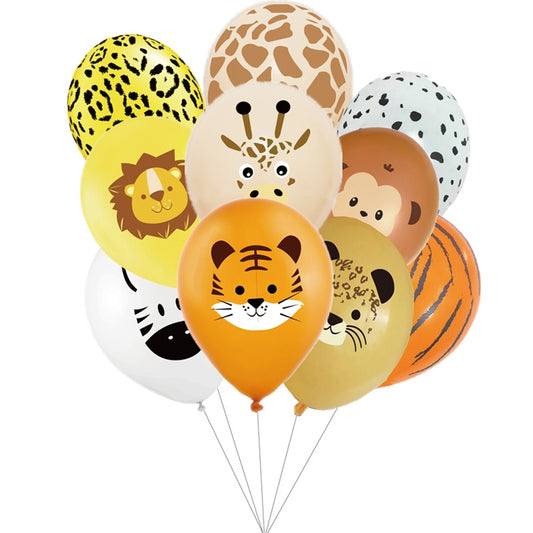 10pcs Latex Jungle Animal Balloon Birthday Party Decorations