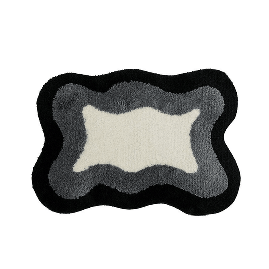 Soft Fluffy Bathroom Rug Non Slip Absorbent Washable Shag Abstract Bath Mat