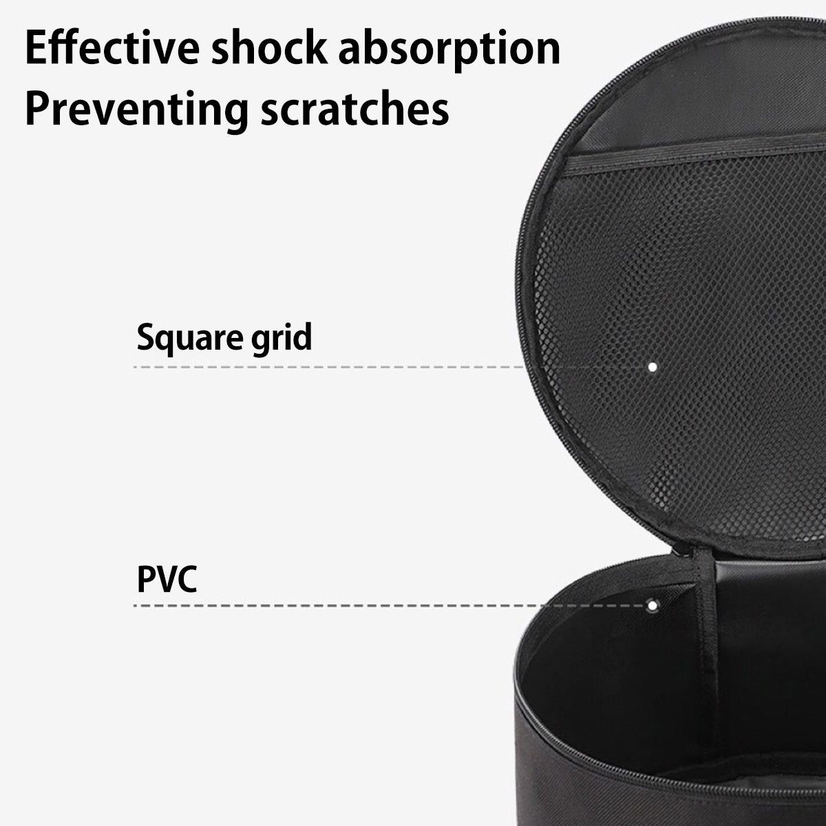 Telescopic Fan Storage Bag Waterproof Portable Case Double Zipper Mesh Pocket