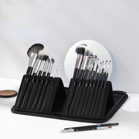 Makeup Brush Holder Case 15pcs Brushes Organizer