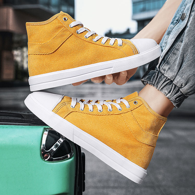Women's High Skateboard Shoes Solid Sports Shoes Lightweight Canvas Shoes
