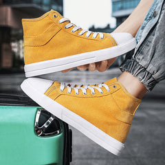 Women's High Skateboard Shoes Solid Sports Shoes Lightweight Canvas Shoes