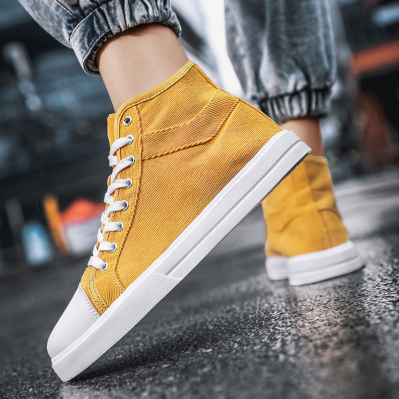 Women's High Skateboard Shoes Solid Sports Shoes Lightweight Canvas Shoes