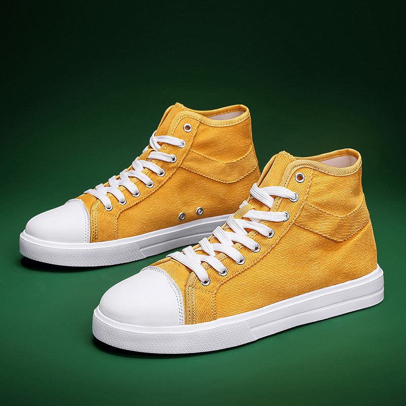 Women's High Skateboard Shoes Solid Sports Shoes Lightweight Canvas Shoes