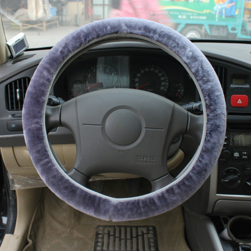 Plush Steering Wheel Cover Universal Fit Winter Car Handle Decoration