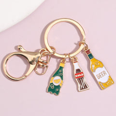 Red Wine Beer Charm Drip Keychain Car Key Pendant Bag Car Key Decoration