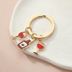 Red Wine Beer Charm Drip Keychain Car Key Pendant Bag Car Key Decoration