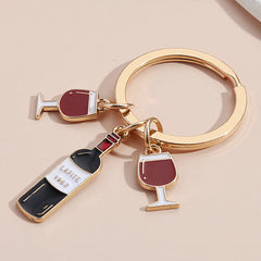 Red Wine Beer Charm Drip Keychain Car Key Pendant Bag Car Key Decoration