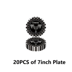 20pcs Checkered Racing Party Tableware Set - Race Car Themed Paper Plates, Napki