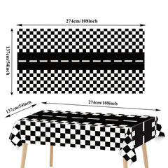 20pcs Checkered Racing Party Tableware Set - Race Car Themed Paper Plates, Napki