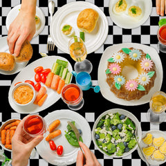 20pcs Checkered Racing Party Tableware Set - Race Car Themed Paper Plates, Napki