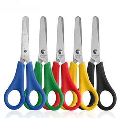 Functional Office Scissors with Ruler Scale and Safe Rounded Edge