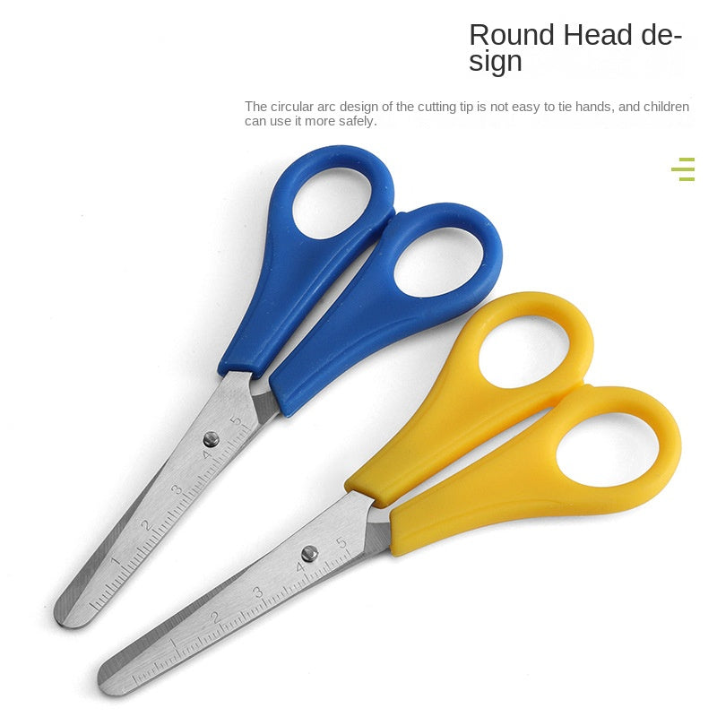 Functional Office Scissors with Ruler Scale and Safe Rounded Edge