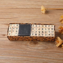 Rectangle Craft Stamp Set Hand Account Typewriter Number Letter Stamp 40pcs