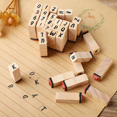 Rectangle Craft Stamp Set Hand Account Typewriter Number Letter Stamp 40pcs