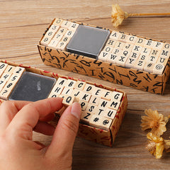 Rectangle Craft Stamp Set Hand Account Typewriter Number Letter Stamp 40pcs