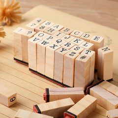 Rectangle Craft Stamp Set Hand Account Typewriter Number Letter Stamp 40pcs