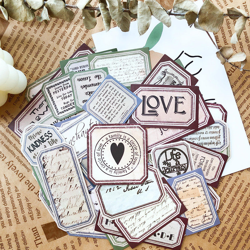 47pcs English Washi Scrapbooking Stickers Student Stationery Arts Crafts