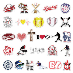 52PCS Sports Baseball Stickers Fun Waterproof Reusable DIY Room Decoration
