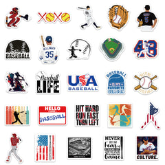 52PCS Sports Baseball Stickers Fun Waterproof Reusable DIY Room Decoration