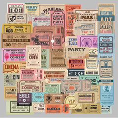 50pcs Retro Entrance Ticket Sticker DIY Washi Scrapbooking Stickers