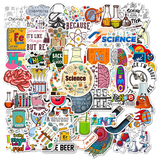 50pcs Lab Equipment Funny Vinyl Stickers Waterproof Pack for Adults Teen Girls