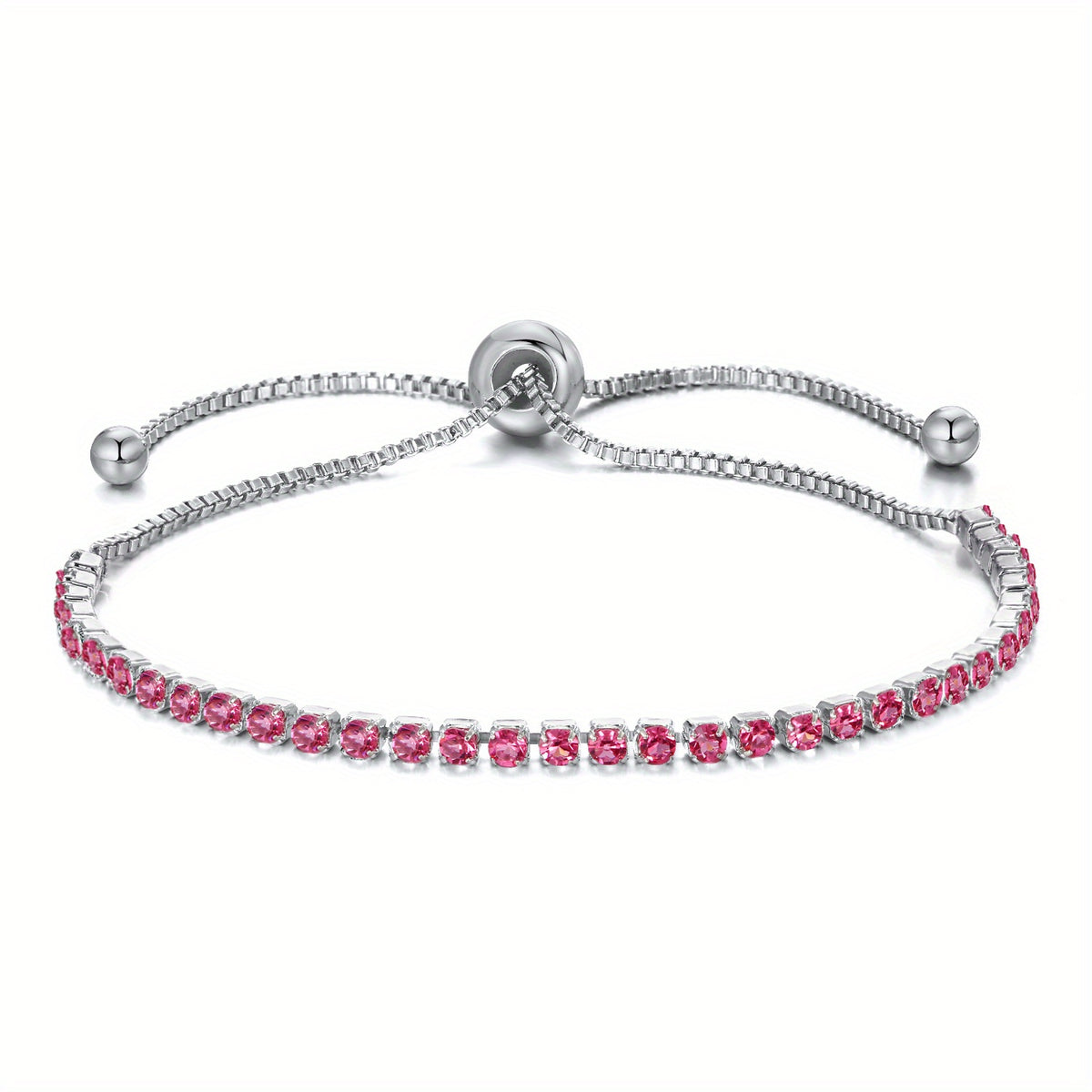Adjustable Tennis Chain Bracelet Rhinestone Decor Hand Jewelry For Women