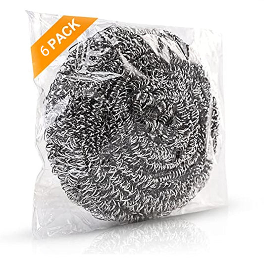 12pcs Stainless Steel Scrubbers Metal Scouring Pads Kitchen Cleaner