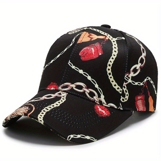 Unisex Poker Pattern Baseball Cap Sunshade Breathable Outdoor Sport