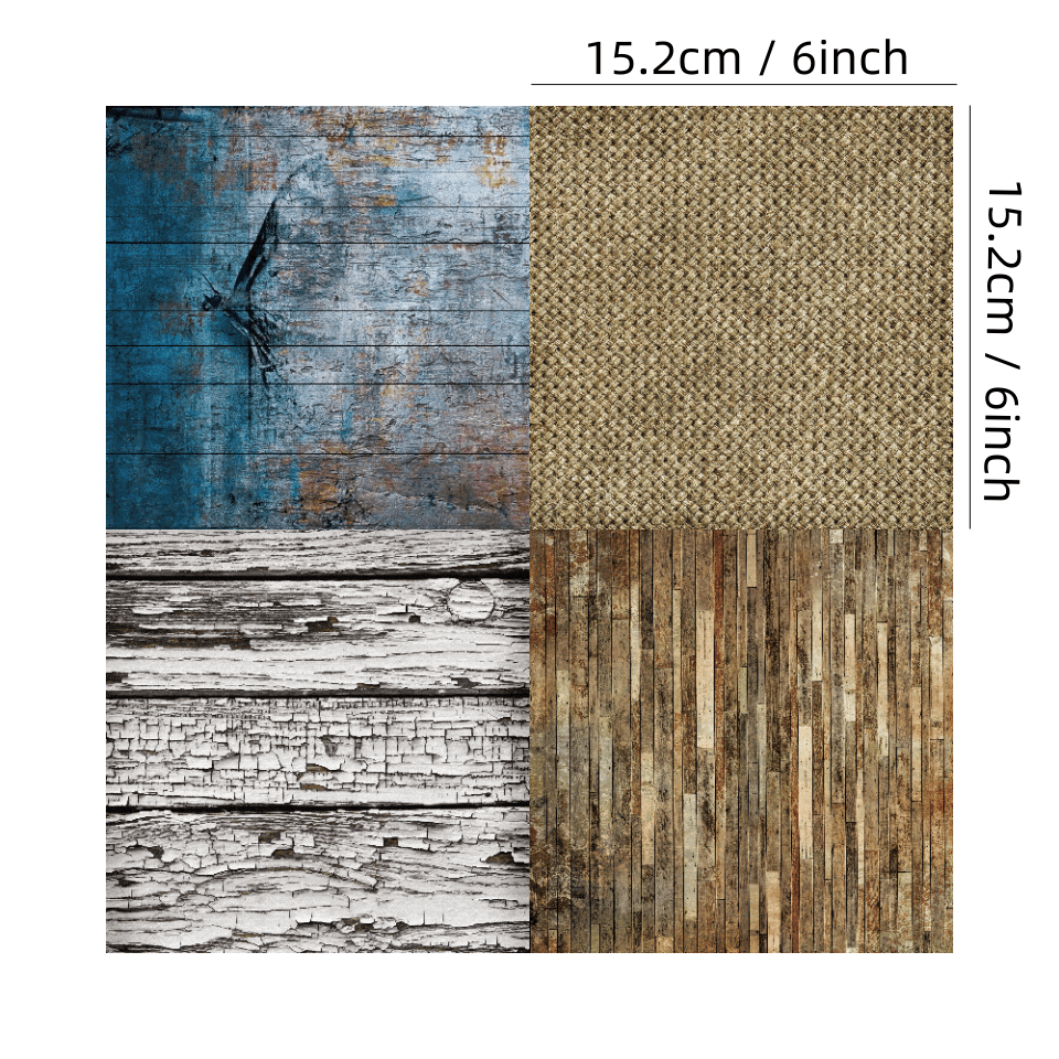 24pcs Vintage Wood Grain Pattern Scrapbook Paper Pad For DIY Crafts