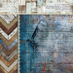 24pcs Vintage Wood Grain Pattern Scrapbook Paper Pad For DIY Crafts