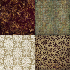 24pcs Scrapbook Paper 15 24x15 Wallpaper Flowers Pattern Single Sided