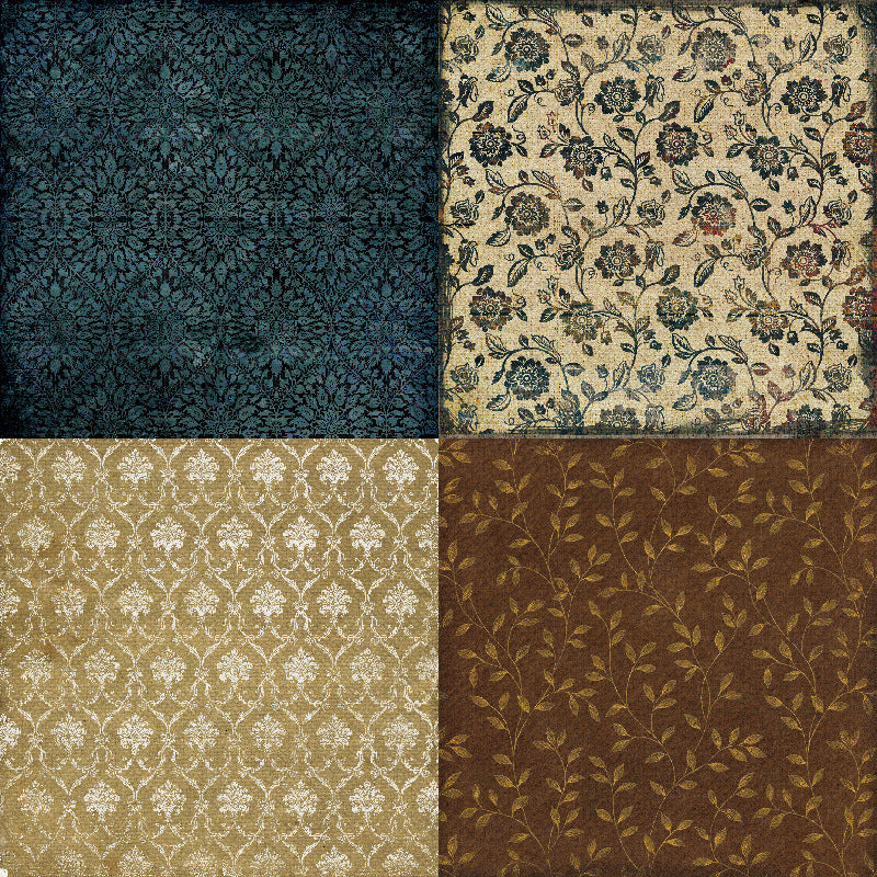 24pcs Scrapbook Paper 15 24x15 Wallpaper Flowers Pattern Single Sided