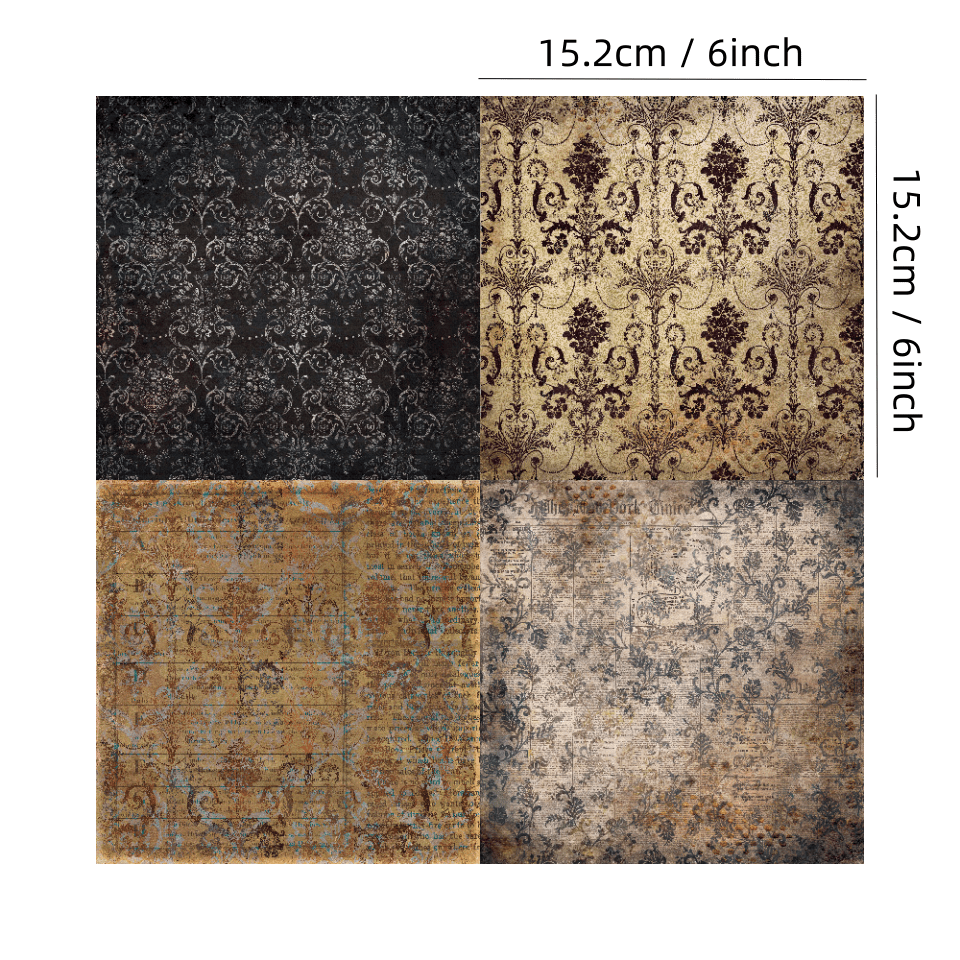 24pcs Scrapbook Paper 15 24x15 Wallpaper Flowers Pattern Single Sided