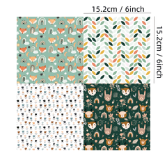 24pcs Forest Fox Pattern Scrapbook Paper Pad for DIY Crafts Journaling