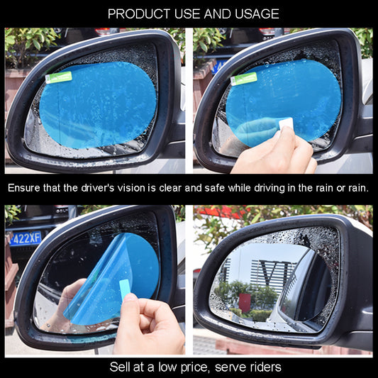 2pcs Car Rearview Mirror Rainproof Film Glass