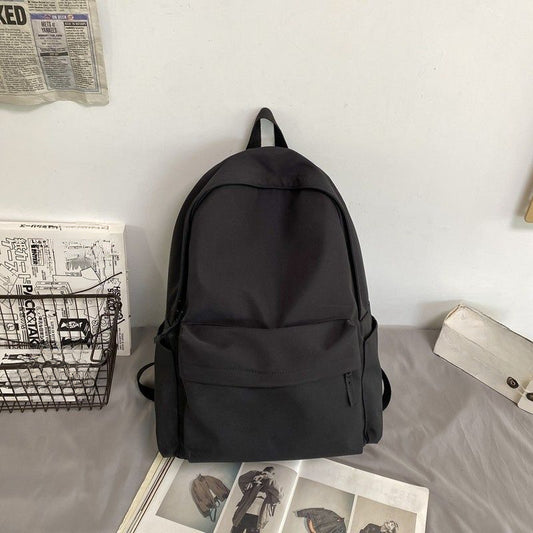 Large Capacity Preppy Backpack Dacron Lightweight School Campus Daypack