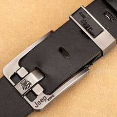 Men's Leather Waist Strap Belt with Pin Buckle