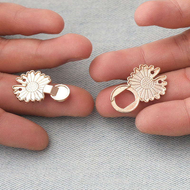 1pc Reusable Metal Pearl Snap Fastener Pants Button - Reduce Waist