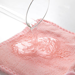 Soft Pig Embroidery Hanging Towel for Kids Plush Fingertip Towel