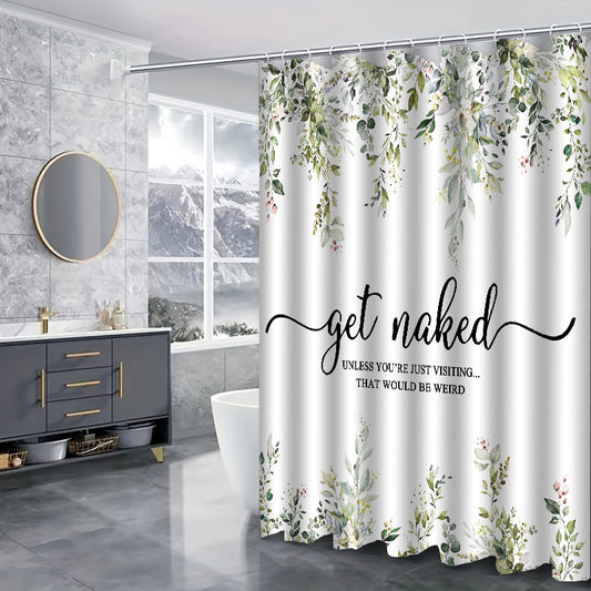 Boho Eucalyptus Leaf Fringe Bathroom Shower Curtain
